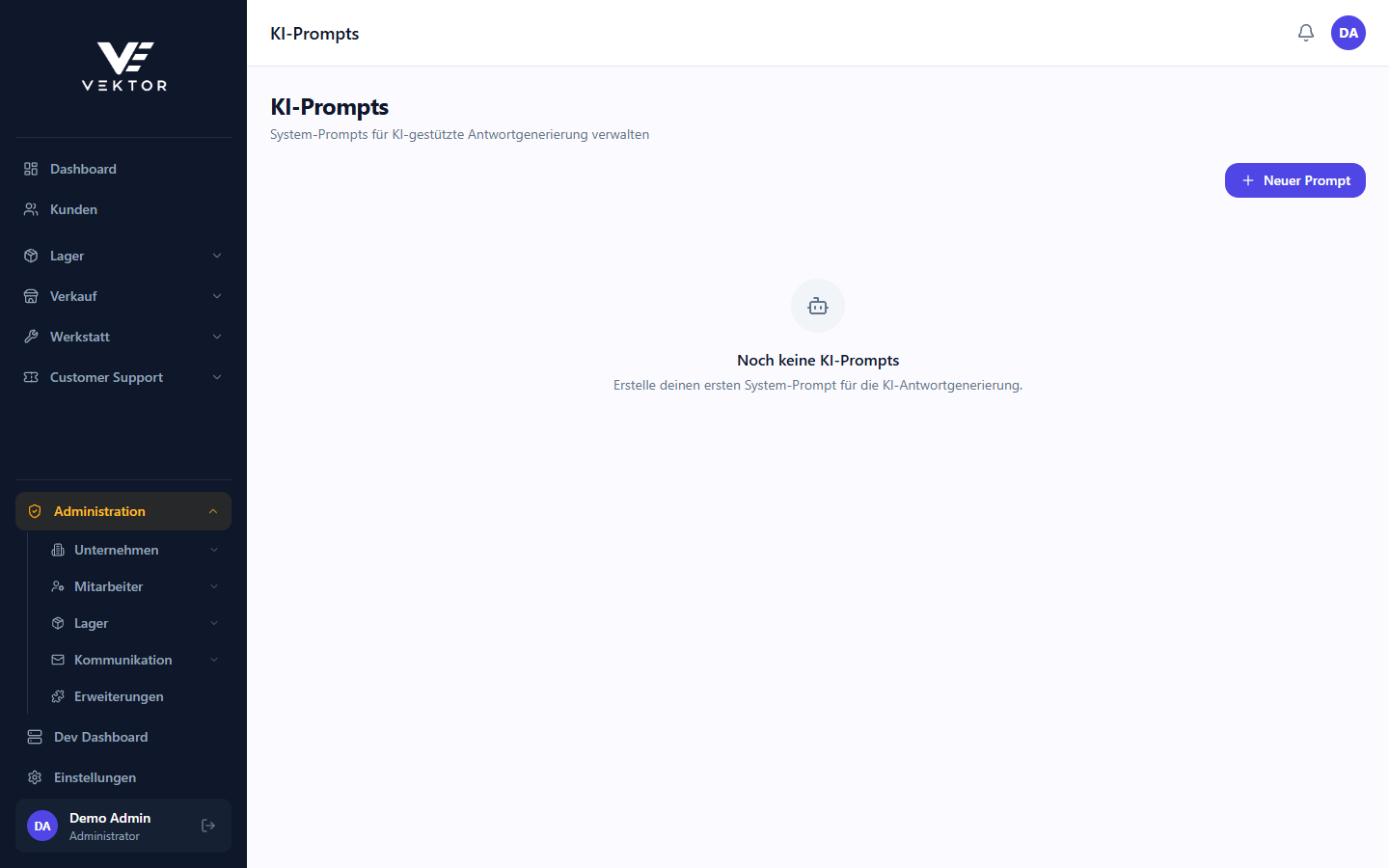KI-Prompts Verwaltung (Admin)